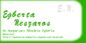 egberta meszaros business card